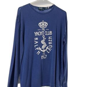 Ralph Lauren Yacht Club Anchor Mermaid Graphic T-Shirt Blue Men's